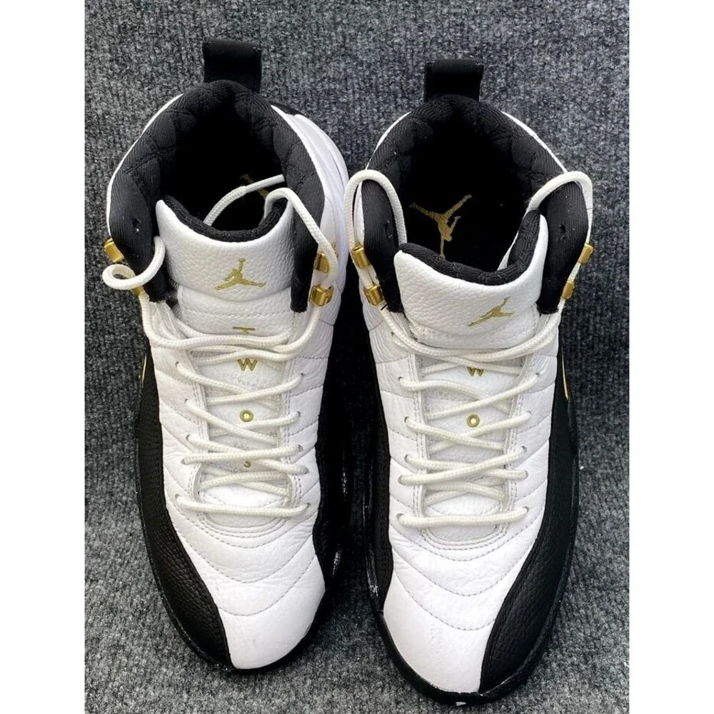 Air Jordan 12 Retro Royalty Taxi White Black Gold CT8013-170 Men Size 9 Mid Top